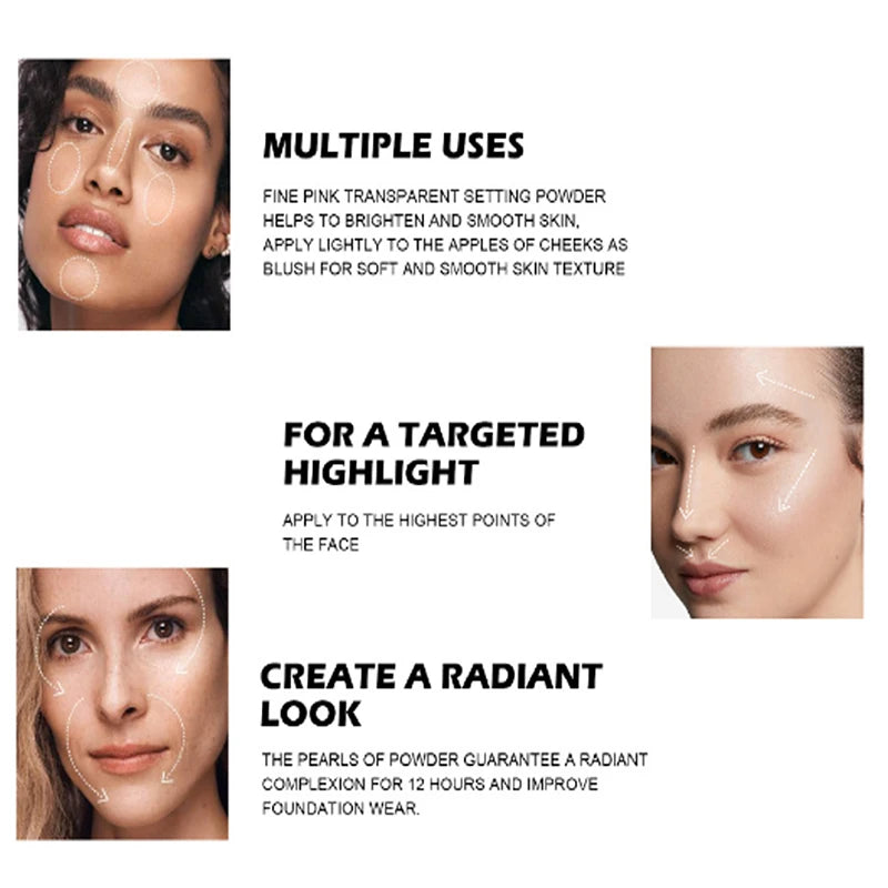 Oil Control Pressed Setting Loose Powder Balls Bronzer Natural Brighten Waterproof Nude Setting Translucent Powder Korean Makeup