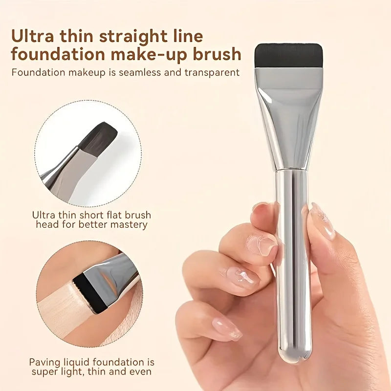 1/2Pc Multi-Use Foundation Ultra-Fine,Hypoallergenic Nylon Bristle Oval Foundation Brush - Perfect for Face Contouring