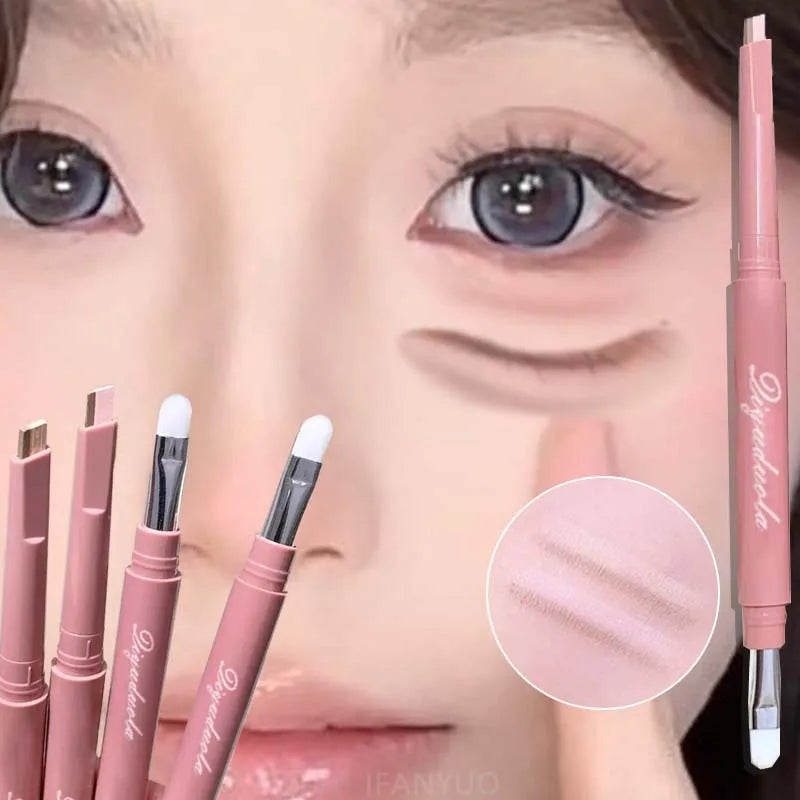 Brightening Aegyo Sal Pencil Waterproof Natural Dual-Color Lying Silkworm Under-Eye Highlighter Shadow Pen Contour Eye Makeup