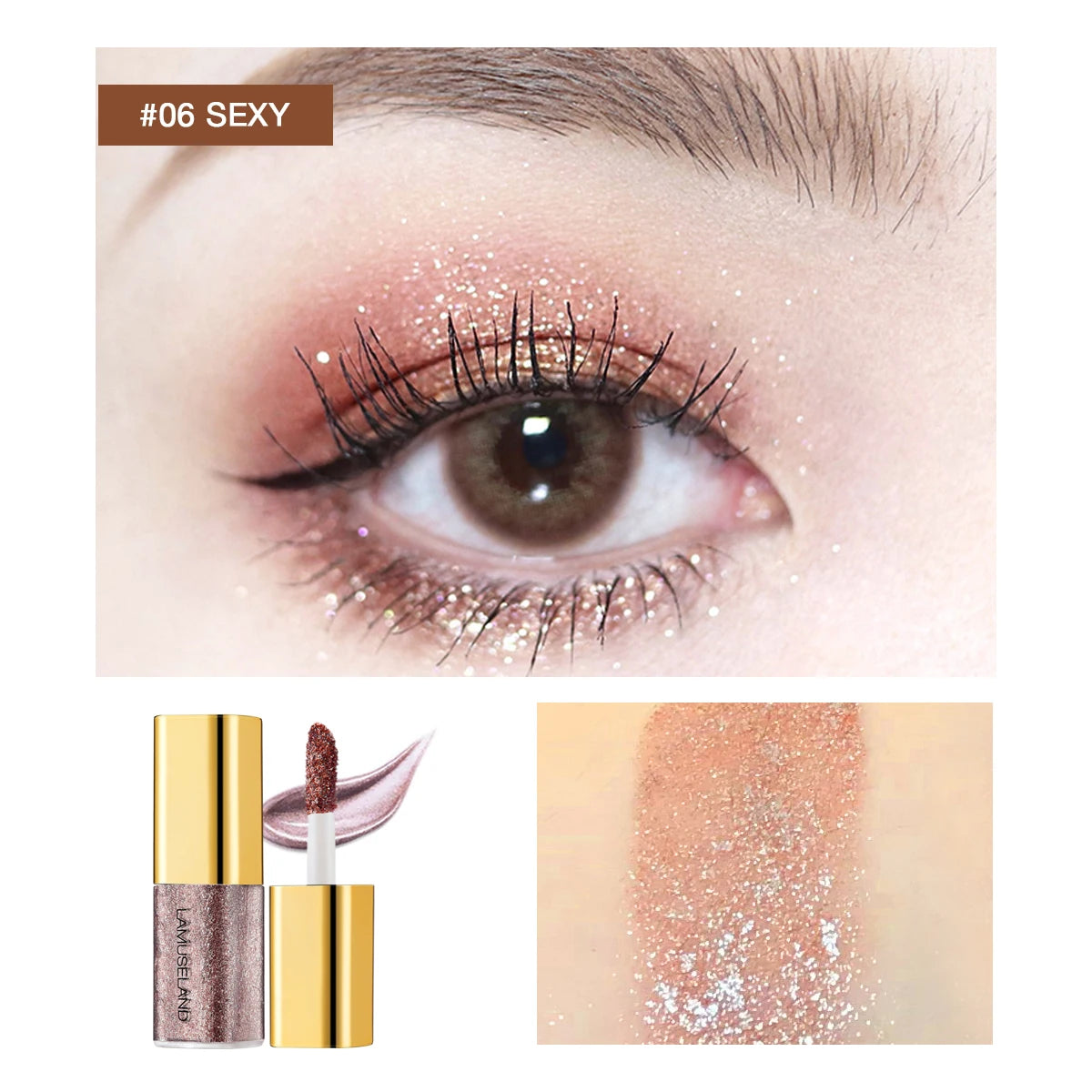 Pearly Liquid Eyeshadow Makeup Natural Smokey Silver Shimmer Glitter Diamond Shadows For Eyelids Waterproof Beauty Highlighter
