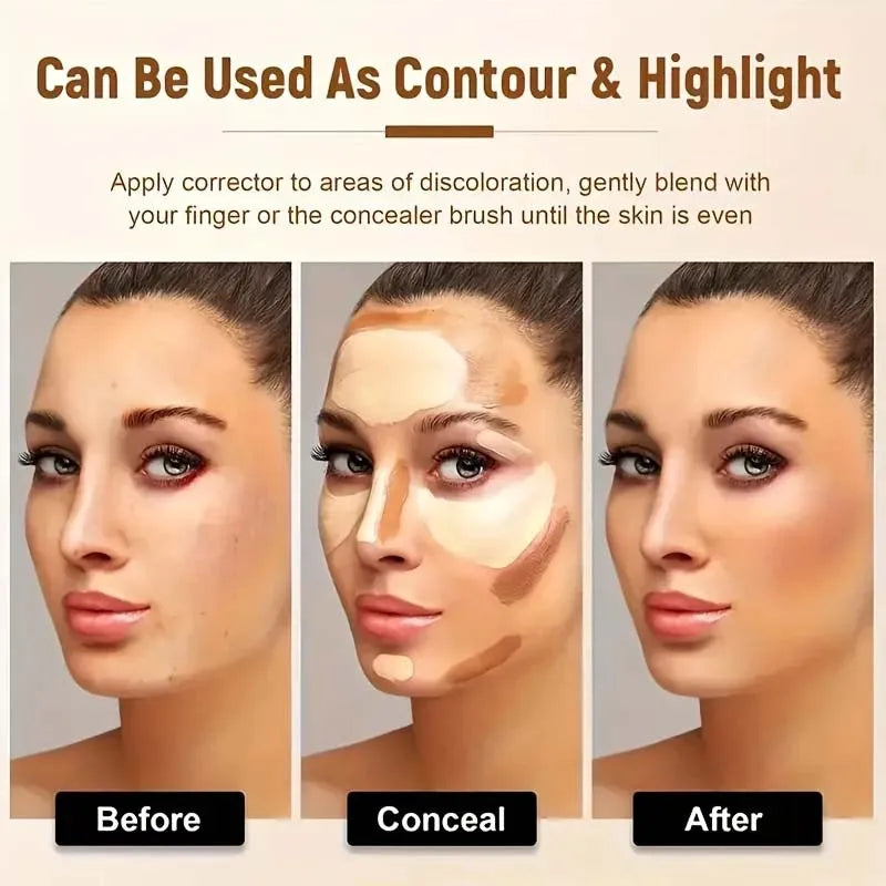 Waterproof Pressed Powder For Dark Skin Brighten Face Contouring Concealer Natural Matte Bronzer Cream Makeup Palette For Women