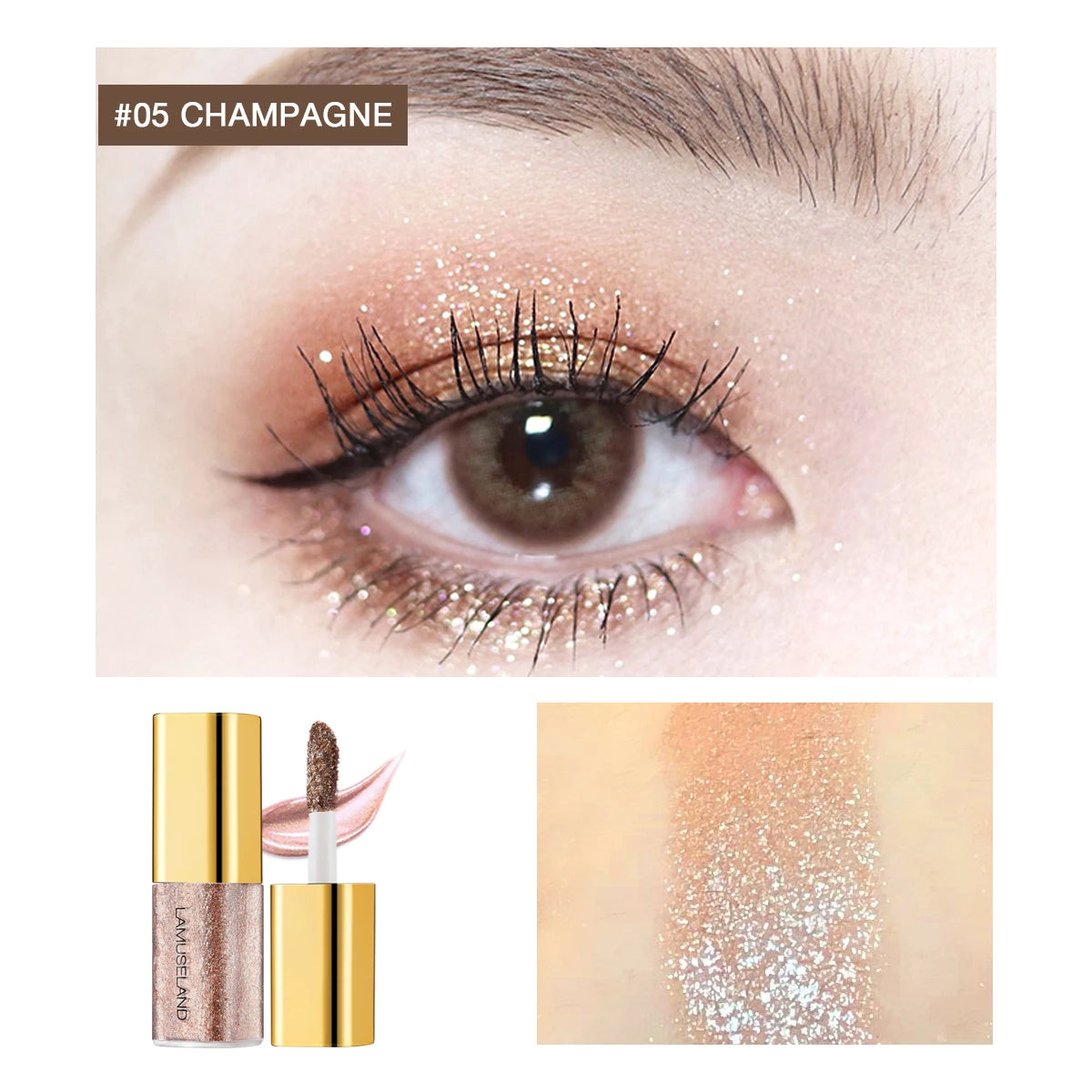 Pearly Liquid Eyeshadow Makeup Natural Smokey Silver Shimmer Glitter Diamond Shadows For Eyelids Waterproof Beauty Highlighter