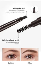 Extremely Fine Double-headed Waterproof Eyebrow Pencil - Durable and Long Lasting for Beginner Women's Makeup Eye Brow Pen