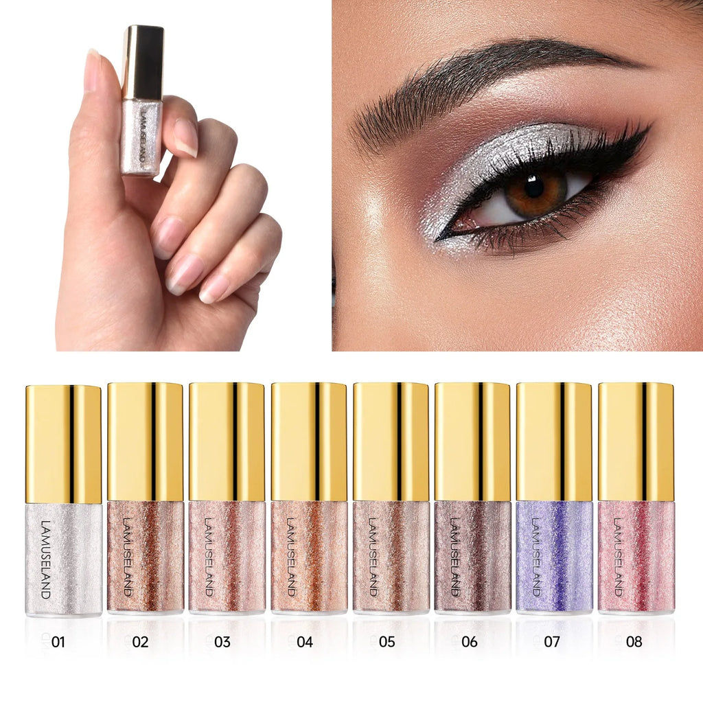 Pearly Liquid Eyeshadow Makeup Natural Smokey Silver Shimmer Glitter Diamond Shadows For Eyelids Waterproof Beauty Highlighter