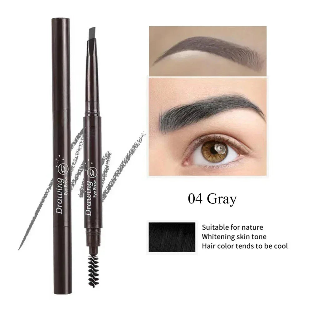 Extremely Fine Double-headed Waterproof Eyebrow Pencil - Durable and Long Lasting for Beginner Women's Makeup Eye Brow Pen