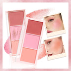 HISYI three-color blush natural color rendering delicate non-flying powder matte rouge holding makeup clear vitality girl blush