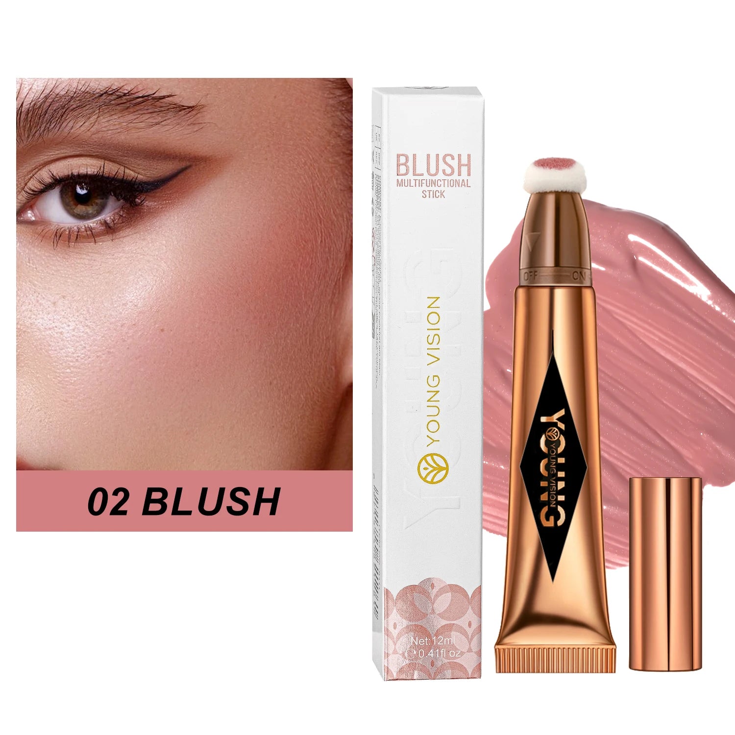 Multifunctional Liquid Blush Face Contour Highlight Eye Shadow Stick durable waterproof silky all-in-one creamy texture