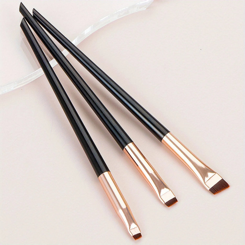 3pcs Makeup Brush Set,Blade eyeliner brush fine oblique head eyebrow brush outline eyeliner ultra-thin eye shadow brush makeup b