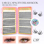 GROINNEYA Eyelashes Clusters 320 pcs Natural Eyelash extension Cluster Lashes Volume Mixed Tray Lashes Cluster Natural Lashes