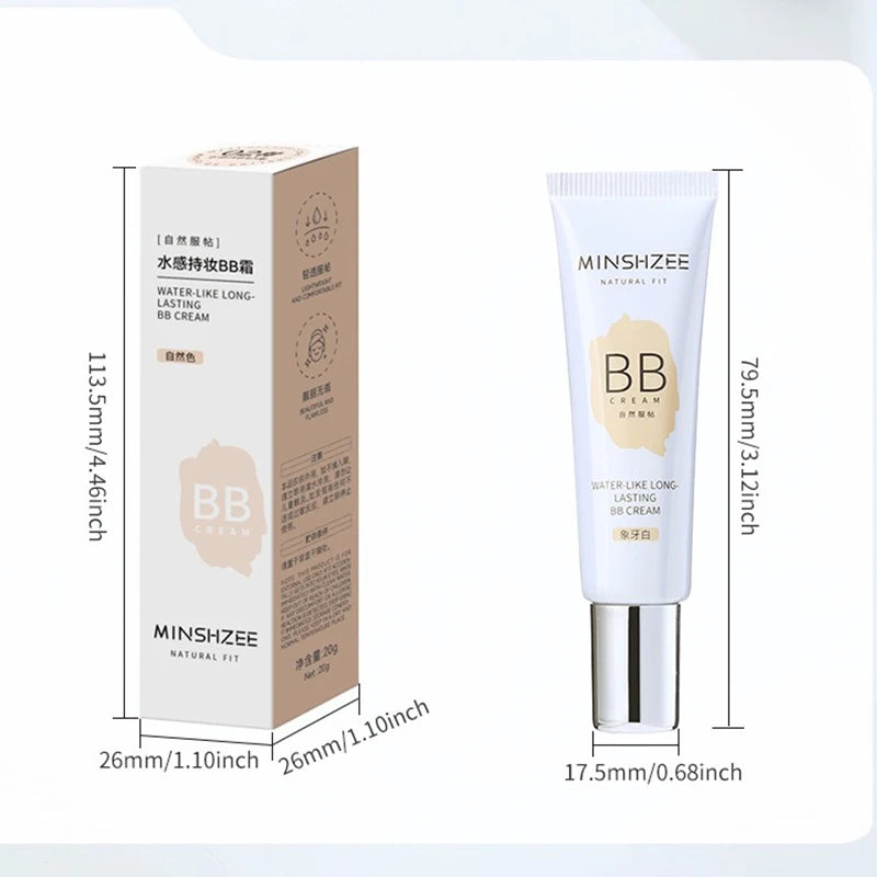 BB Cream, Isolation Cream, Foundation Liquid Long-lasting Ivory White Concealer Moisturizing Oil Control Base Makeup No Powder