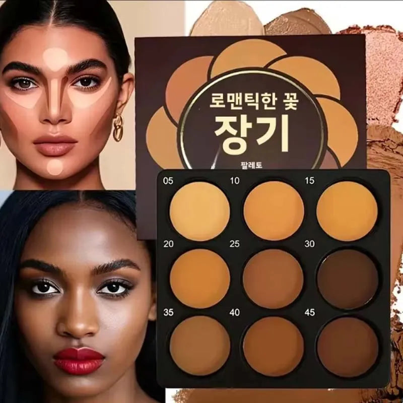 Waterproof Pressed Powder For Dark Skin Brighten Face Contouring Concealer Natural Matte Bronzer Cream Makeup Palette For Women