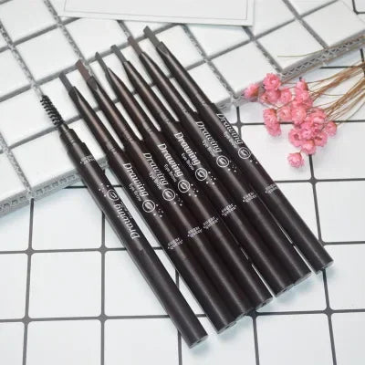 Extremely Fine Double-headed Waterproof Eyebrow Pencil - Durable and Long Lasting for Beginner Women's Makeup Eye Brow Pen