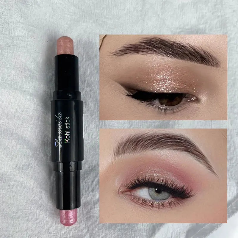 Double Head Eyeshadow Stick Colorful Shimmer Brown High Waterproof Cream Eyes Shadow Pencil Long Lasting Makeup Cosmetic