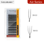 NAGARAKU 2D 3D UU Lashes U Shape Eyelash Premium Soft YY Eyelashes Extension Makeup Mesh Net Cross Volume Eyelash