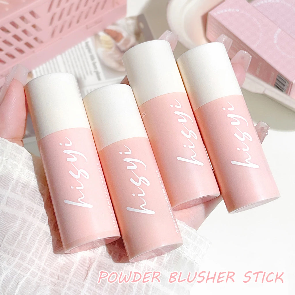 HISYI Yunrou Soft Fog Blush Stick - Energetic and Bouncy, Korean Style, Brightening, Dual-Use for Lips and Cheeks