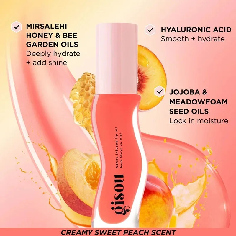 INS Gisou New Color Lasting Moisturizing Lip Balm Raspberry Swirl Sticky Toffee For Lips Plumping Exfoliating Gloss Oil Care