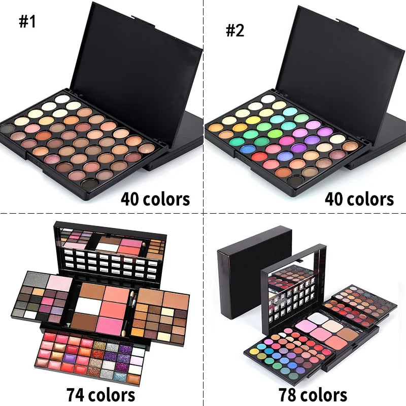 40/74/78-Color Glitter Eyeshadow Palette