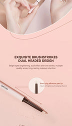 GECOMO 3D star eye double head silkworm pen, keep makeup lasting, waterproof and not easy to stain, brighten