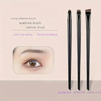 3-Piece Makeup Brush Set: Sickle-Shaped Eyeliner Brush, Fine Angled Eyebrow Brush, Eyeliner Brush, Ultra-Fine Eyeshadow Brush