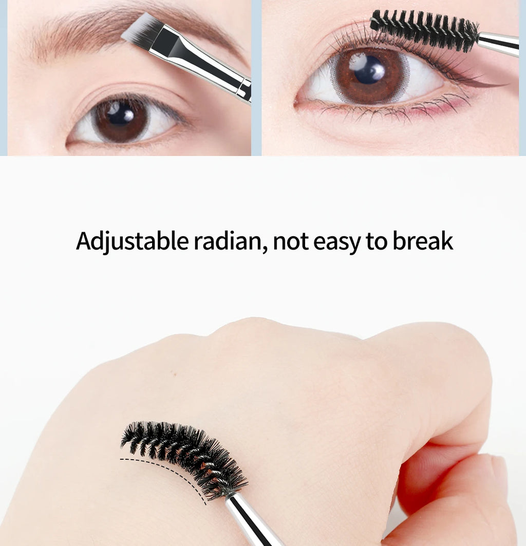 Eyebrow Brush Eyelash Comb makeup brushes Dual Ended Angled brush Spoolie brush 2 in 1 Lash eyebrow brush set makeup tool