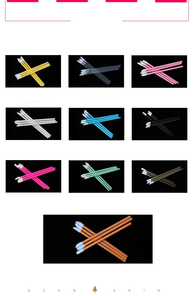 50 Pcs Disposable Lip Brush Makeup Tools Hollow Lip Wands Nylon Lip Gloss Stick Applicator Lipstick Wands Set Cosmetic Tools